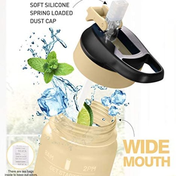 AOMAIS 36oz Motivational Water Bottle with Time Marker & Straw 360° Leak-Proof - Picture 5 of 10